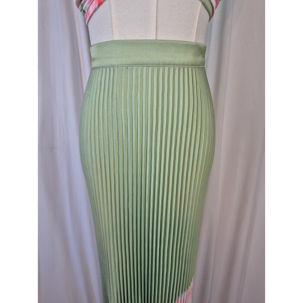 L'IDEE Woman Jardin Fluer Rose Green Pink Top Maxi Skirt Set US 2 - Picture 6 of 16
